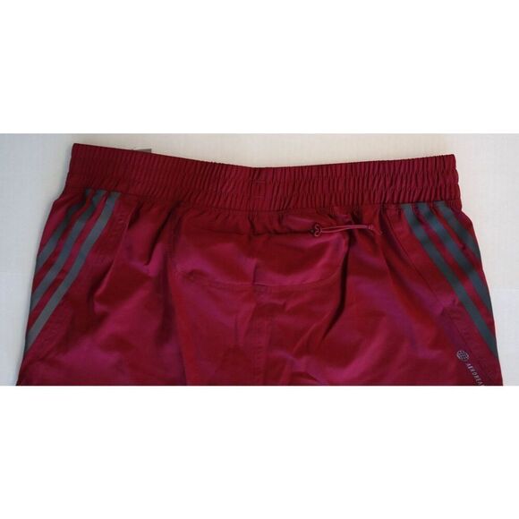 Adidas H57186 Women's Sz M Burgundy Run Icons 3-Stripes 3" Running Shorts - Picture 5 of 10